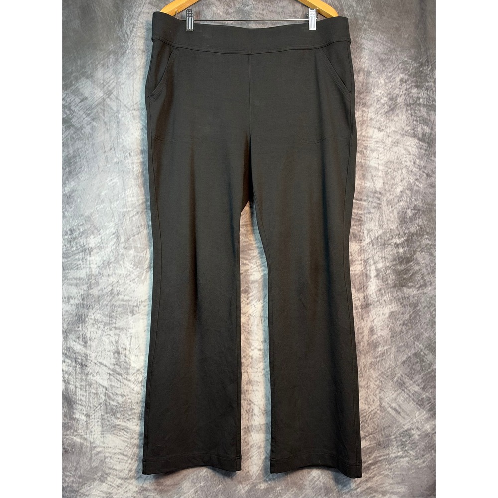 Duluth Trading Co NoGA Naturale Pants Women XL x 31 Black Pull On Flare Leg